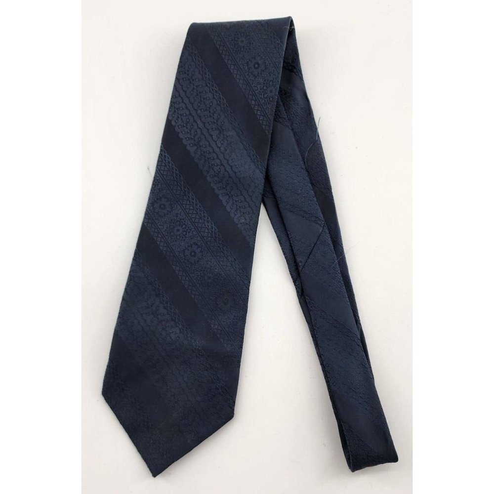 Vintage Retro HABAND Paterson New Jersey Navy Blue Necktie 100%‎ Polyester